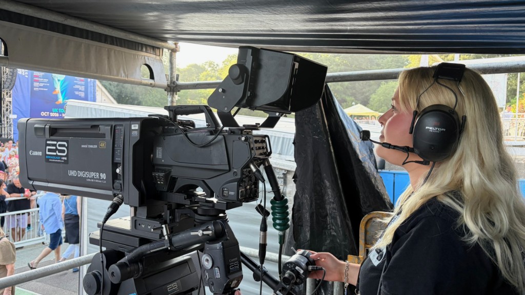 Ellie Lapping camera operating at a live event